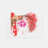 Persian Cat Heart Tree Valentines Day Fleecedecke (Vorderseite (Horizontal))