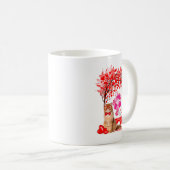 Persian Cat Heart Tree Valentines Day  Kaffeetasse (VorderseiteRechts)