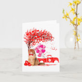 Persian Cat Heart Tree Valentines Day  Karte (Gelbe Blume)