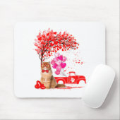 Persian Cat Heart Tree Valentines Day  Mousepad (Mit Mouse)