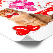 Persian Cat Heart Tree Valentines Day Poster (Ecke)