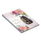 Persian Cat Illustration Blume Girl Daily Diary Notizblock (Rechte Seite)