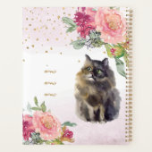 Persian Cat Illustration Blume Girl Daily Diary Planer (Rückseite)