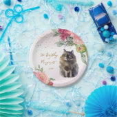Persian Cat Illustration Happy Birthday Girl Party Pappteller (Party)