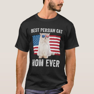 Persian Cat Mama American Flag Cat Owner Kitty Kit T-Shirt