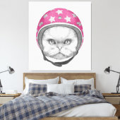 Persian Cat Motorrad Rider Leinwanddruck (Insitu (Schlafzimmer))