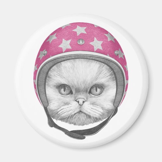 Persian Cat Motorrad Rider Magnet (Vorne)