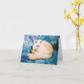 Persian Cat Note Card Karte (Gelbe Blume)