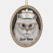 Persian Cat Nurse Keramik Ornament (Rechts)