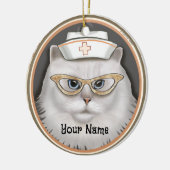 Persian Cat Nurse Keramik Ornament (Links)