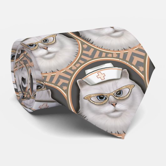 Persian Cat Nurse Neck Tie Krawatte (Gerollt)