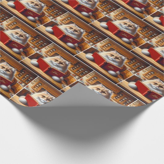 Persian Cat Reading a Book Geschenkpapier (Ecke)
