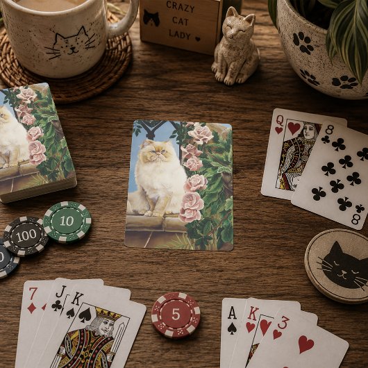 Persian Cat RosesDryad Spielkarten