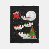 Persian Cat Santa Sleigh Flying Funny Magical Chri Fleecedecke (Vorderseite)