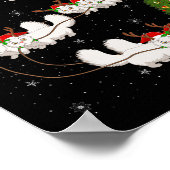 Persian Cat Santa Sleigh Flying Funny Magical Chri Poster (Ecke)