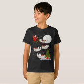 Persian Cat Santa Sleigh Flying Funny Magical Chri T-Shirt (Vorne ganz)