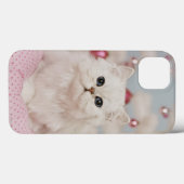 Persian cat sitting on pink pillow Case-Mate iPhone hülle (Rückseite (Horizontal))