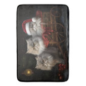 Persian Cat Snowy Sleigh Weihnachtsdekor Badematte (Vorderseite Vertikal)