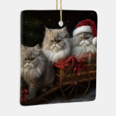 Persian Cat Snowy Sleigh Weihnachtsdekor Keramikornament (Rechts)