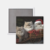 Persian Cat Snowy Sleigh Weihnachtsdekor Magnet (Vorderseite/Rückseite)
