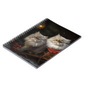 Persian Cat Snowy Sleigh Weihnachtsdekor Notizblock (Linke Seite)