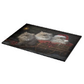 Persian Cat Snowy Sleigh Weihnachtsdekor Schneidebrett (Ecke)