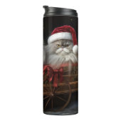 Persian Cat Snowy Sleigh Weihnachtsdekor Thermosbecher (Nach rechts gedreht)