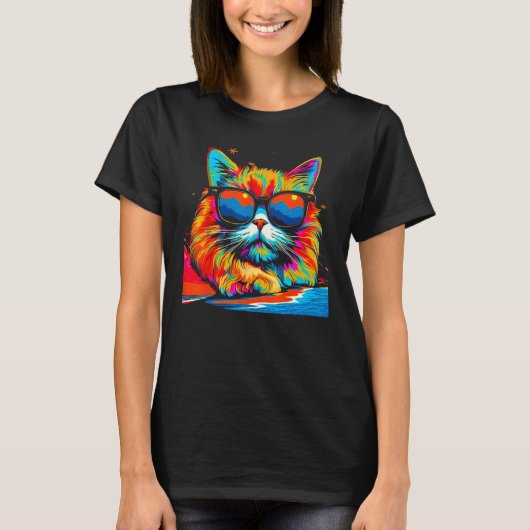 Persian Cat Summer Party T-Shirt (Vorderseite)