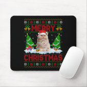 Persian Cat Ugly Xmas Sweater Funny Animal Lights Mousepad (Mit Mouse)