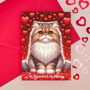 Persian Cat Valentine Purr Feiertagskarte