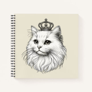 Persian Cat Wearing a Crown  Notizblock
