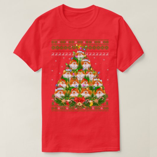 Persian Cat Xmas Lighting Tree Persian Cat Ugly Ch T-Shirt (Design vorne)