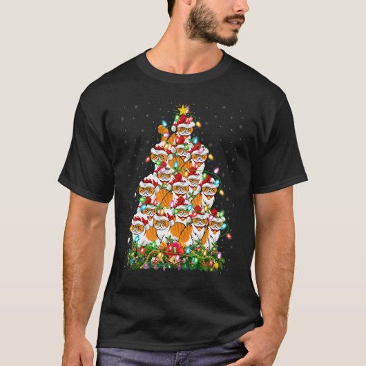 Persian Cat Xmas Santa Persian Cat Christmas Tre T-Shirt (Vorderseite)