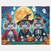 Persian Cats Pumpkin Halloween Funny Fleecedecke (Vorderseite (Horizontal))