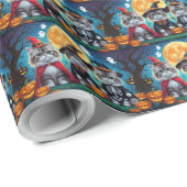 Persian Cats Pumpkin Halloween Funny Geschenkpapier (Rolleneckpunkt)