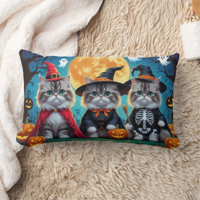 Persian Cats Pumpkin Halloween Funny Lendenkissen (Decke)