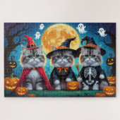 Persian Cats Pumpkin Halloween Funny Puzzle (Horizontal)