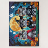 Persian Cats Pumpkin Halloween Funny Puzzle (Vertikal)