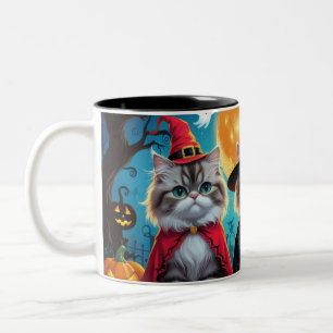 Persian Cats Pumpkin Halloween Funny Zweifarbige Tasse