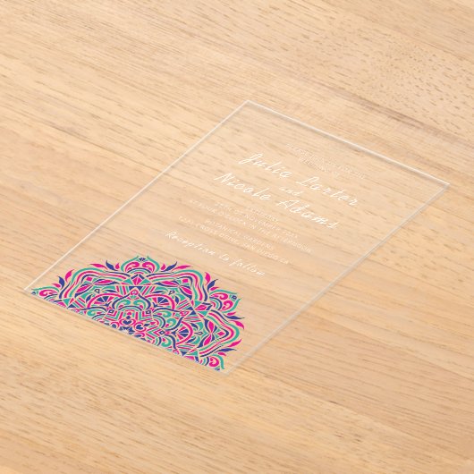 Persian Jewel Arch Ordinate Mandala Wedding Acryleinladungen (Ablage )