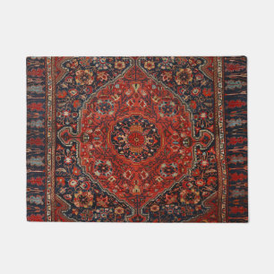 Persian Joshan Red Rusty Blue Fußmatte