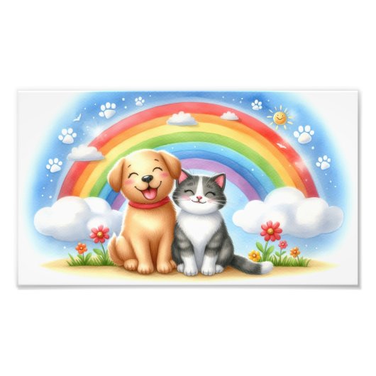 Persian Kitten and Dog Poster - Online kaufen (Vorne)