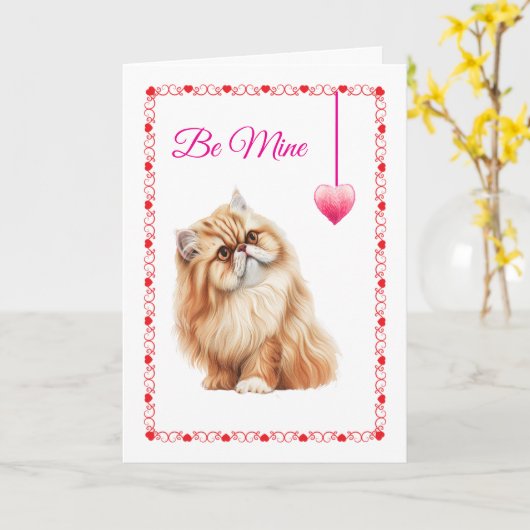 Persian Kitten Playing Karte (Gelbe Blume)