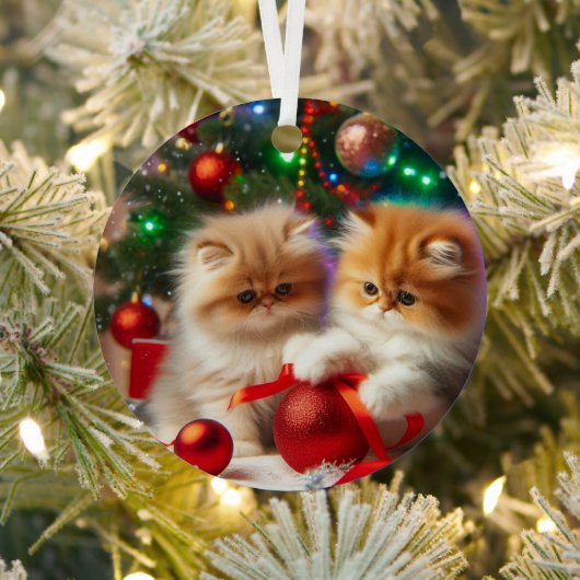 Persian Kittens Frohe Weihnachten Ornament Aus Metall (InSitu)
