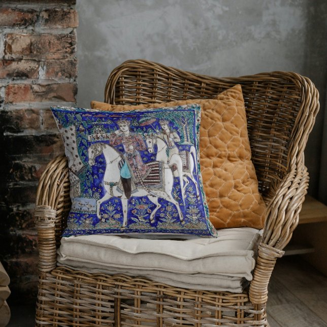 Persian Knights Romance Sky Blue White | Kissen (Von Creator hochgeladen)