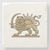 Persian Lion and Sun Steinuntersetzer (Vorderseite)