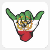 Persian Lion Shaka Hand Quadratischer Aufkleber (Vorderseite)