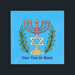 Persian Magen David Menorah Acryl Tablett<br><div class="desc">Dieses Bild wurde aus einer antiken persischen jüdischen Fliese mit einer Menorah mit einem Magen David (Stern von David) gerahmt von Olivenzweigen. Die Unvollkommenheiten des originalen,  handbemalten Bildes wurden bewahrt. Fügen Sie oben Ihren eigenen Text hinzu.</div>