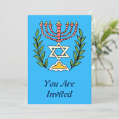 Persian Magen David Menorah Einladung (Stehend Vorderseite)