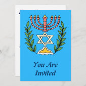 Persian Magen David Menorah Einladung (Vorne/Hinten)